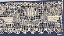 Fragment, Embroidered net, German, Munich