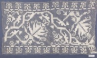 Fragment, Filet, embroidered net, Italian