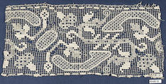 Fragment or piece, Embroidered net, punto à rammendo, Southern German