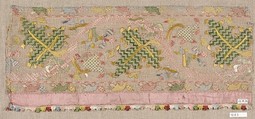 Strip, Embroidered net, buratto, silk, Italian
