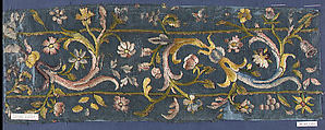 Piece, Silk and metal thread on gauze, Italian