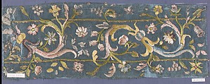 Piece, Silk and metal thread on gauze, Italian