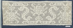 Border fragment, Drawnwork, Italian or Sicilian