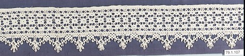 Strip with corner, Linen, cutwork, Italian