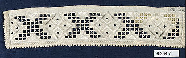 Cuffs (one of a pair), Cutwork, Norwegian, Hardanger