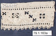 Fragment, Linen, cutwork, Italian