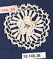 Medallion (one of four), Crochet, Swiss