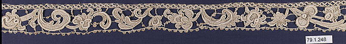 Fragment, Needle lace, gros point lace, Italian, Venice