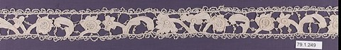 Strip, Needle lace, gros point lace, Italian, Venice