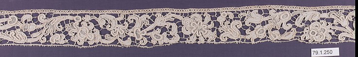 Strip, Needle lace, gros point lace, Italian, Venice