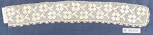Fragment, Needle lace, punto avorio, Italian, Campello