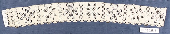Fragment, Needle lace, punto avorio, Italian, Val Sabbia
