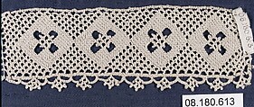 Fragment, Needle lace, punto avorio, Italian, Val Vogna