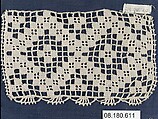 Fragment, Needle lace, punto avorio, Italian, Val Vogna