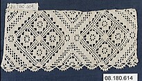Fragment, Needle lace, punto avorio, Italian, Val Vogna