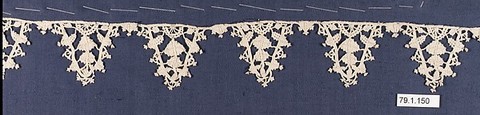Fragment, Needle lace, punto in aria, Spanish or Italian
