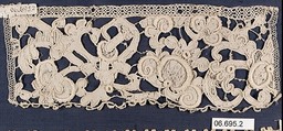 Fragment, Needle lace, gros point lace, Italian, Venice