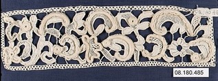 Pair of cuffs, Needle lace, gros point lace, bobbin lace, Italian
