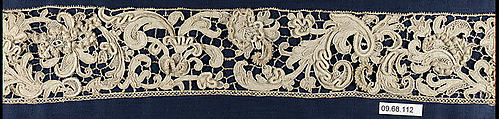 Border, Needle lace, gros point lace, Italian, Venice