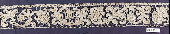 Strip, Needle lace, gros point lace, Italian, Venice