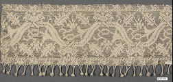 Edging, Embroidered net, buratto, , punto à rammendo, silk, Italian or Spanish