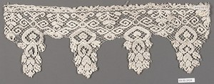 Fragment, Embroidered net, punto à tela, punto à rammendo, German