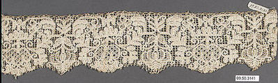 Fragment, Embroidered net, punto à rammendo, German