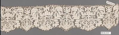 Fragment, Embroidered net, punto à rammendo, German