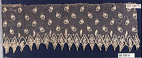 Fragment, Needle lace, imitation point d’Alençon, Austrian