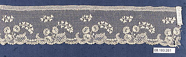 Fragment, Needle lace, point d’Alençon,  linen and horsehair, French