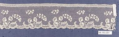 Fragment, Needle lace, point d’Alençon,  linen and horsehair, French