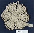 Rosace (one of five), Needle lace, Italian