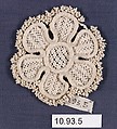 Rosace (one of five), Needle lace, Italian
