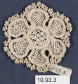 Rosace (one of five), Needle lace, Italian