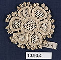 Rosace (one of five), Needle lace, Italian