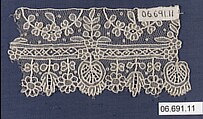 Sample, Needle lace, Point de Gaze, Belgian, Brussels