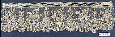 Specimen, Needle lace, Point de Gaze, Belgian, Brussels