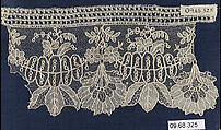 Fragment, Needle lace, Point de Gaze, Belgian, Brussels