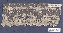 Lace sample, Needle lace, point d’Alençon, French