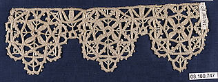 Fragment, Needle lace, Italian, Sicily, Ragusa