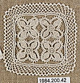 Small square, Cotton, needle lace, Armenian