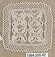 Small square, Cotton, needle lace, Armenian