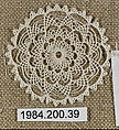 Small roundel, Cotton, needle lace, Armenian
