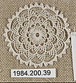 Small roundel, Cotton, needle lace, Armenian