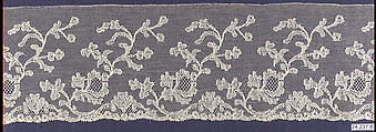 Strip, Machine made lace, French, Chantilly