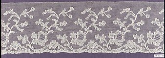 Strip, Machine made lace, French, Chantilly