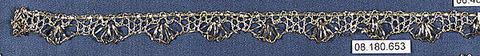 Fragment, Metal thread, bobbin lace, Italian
