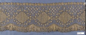 Fragment, Metal thread, bobbin lace, French
