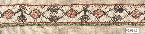 Strip, Silk, bobbin lace, Greek, Crete