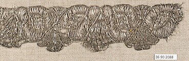 Piece, Metal thread, bobbin lace, European